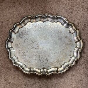 Vintage Elegant Silver Plated Serving Tray